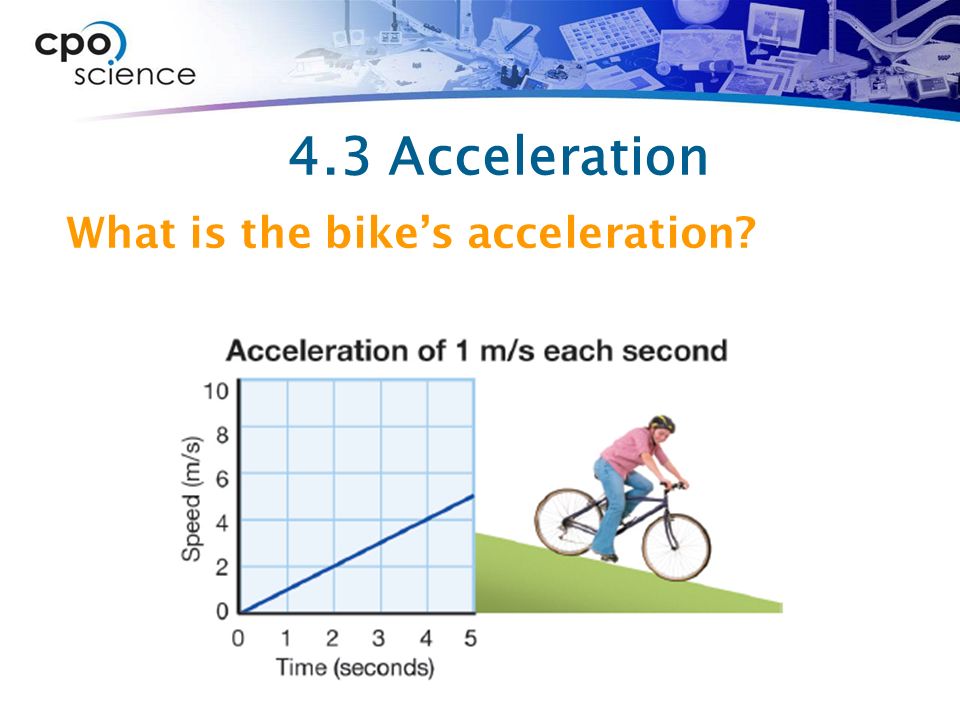 4.3 Acceleration What is the bike’s acceleration