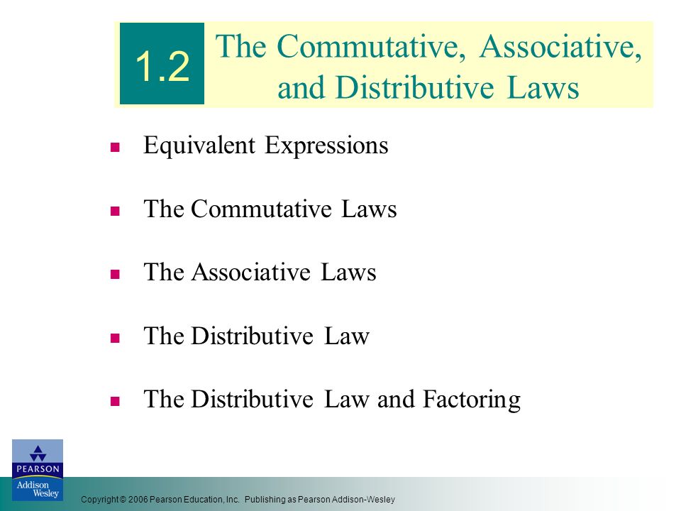 The Commutative, Associative, and Distributive Laws