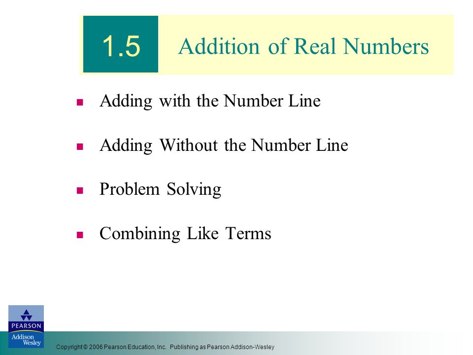 Addition of Real Numbers