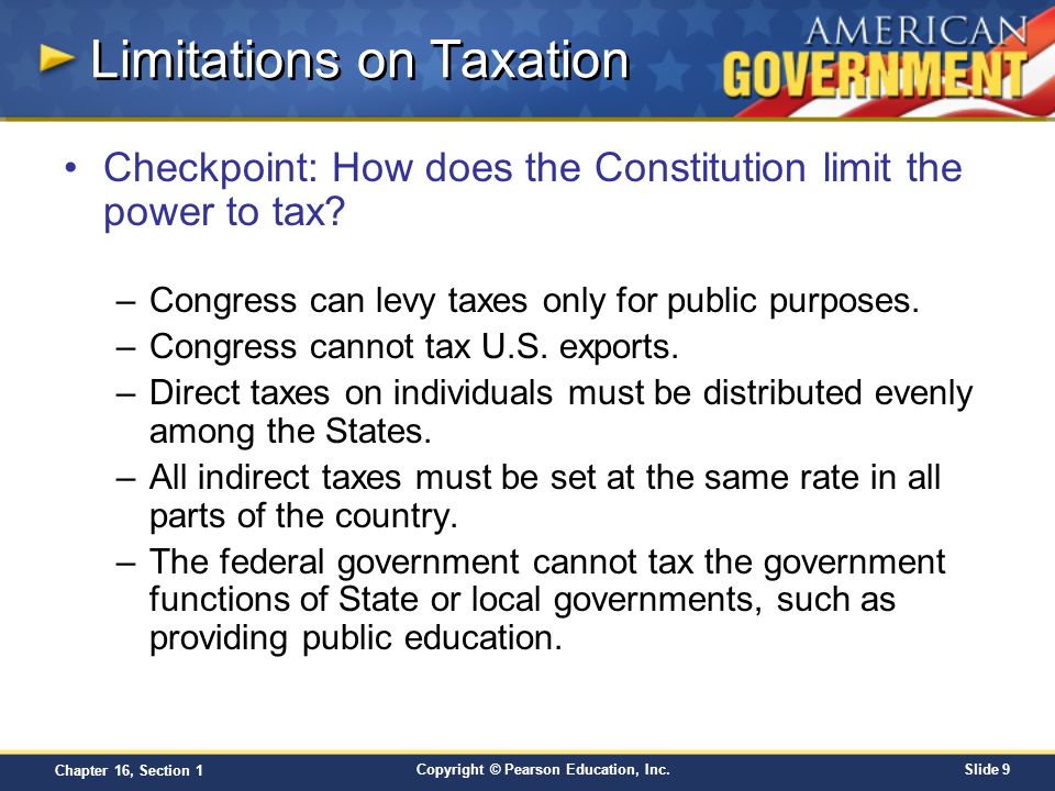 Limitations on Taxation