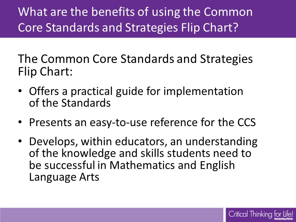 The Common Core Standards and Strategies Flip Chart: