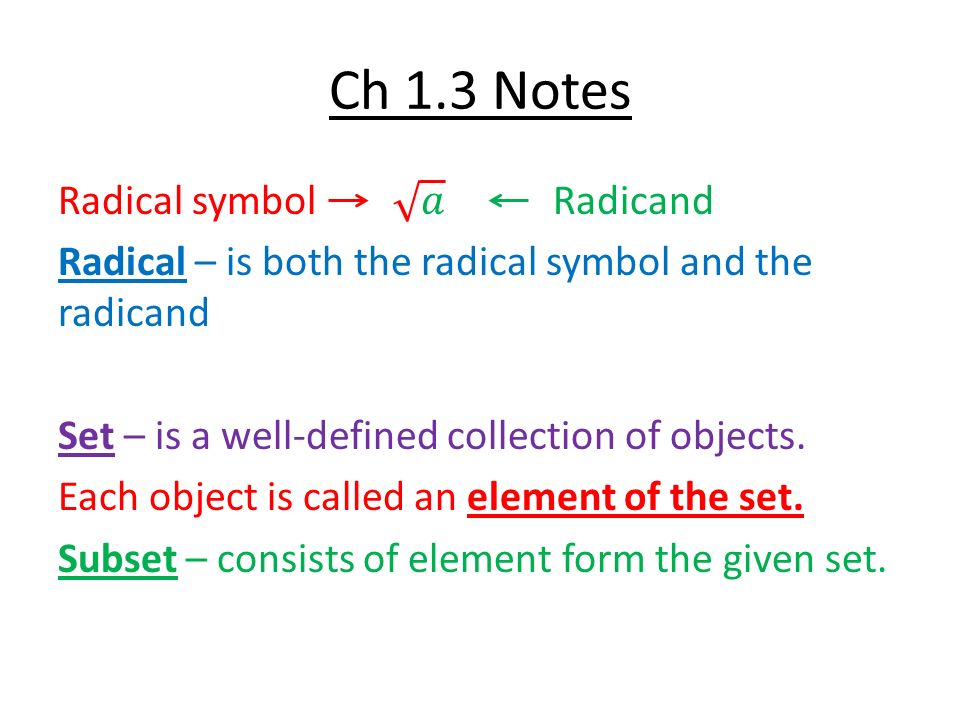 Ch 1.3 Notes