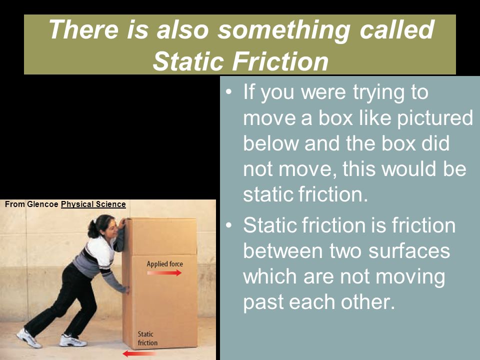 There is also something called Static Friction