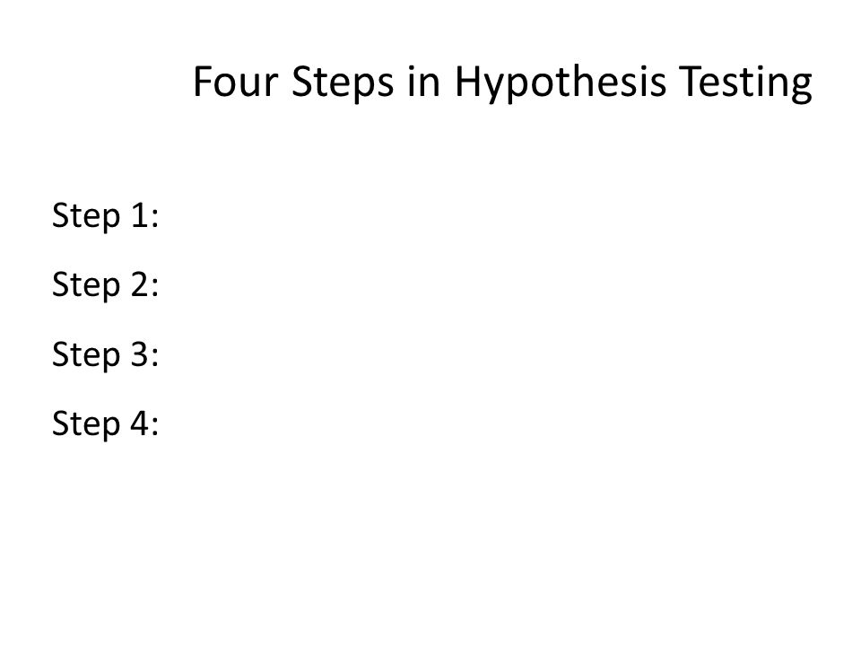 Four Steps in Hypothesis Testing