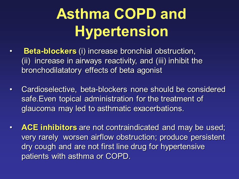 best antihypertensive drug in bronchial asthma