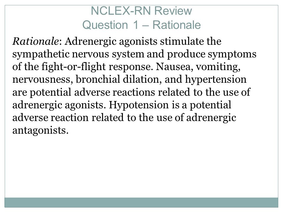 NCLEX-RN Review Question 1 – Rationale