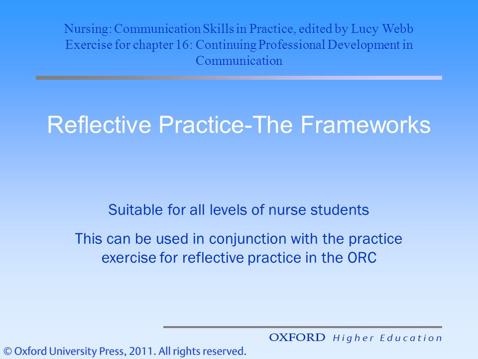 Reflective Practice-The Frameworks