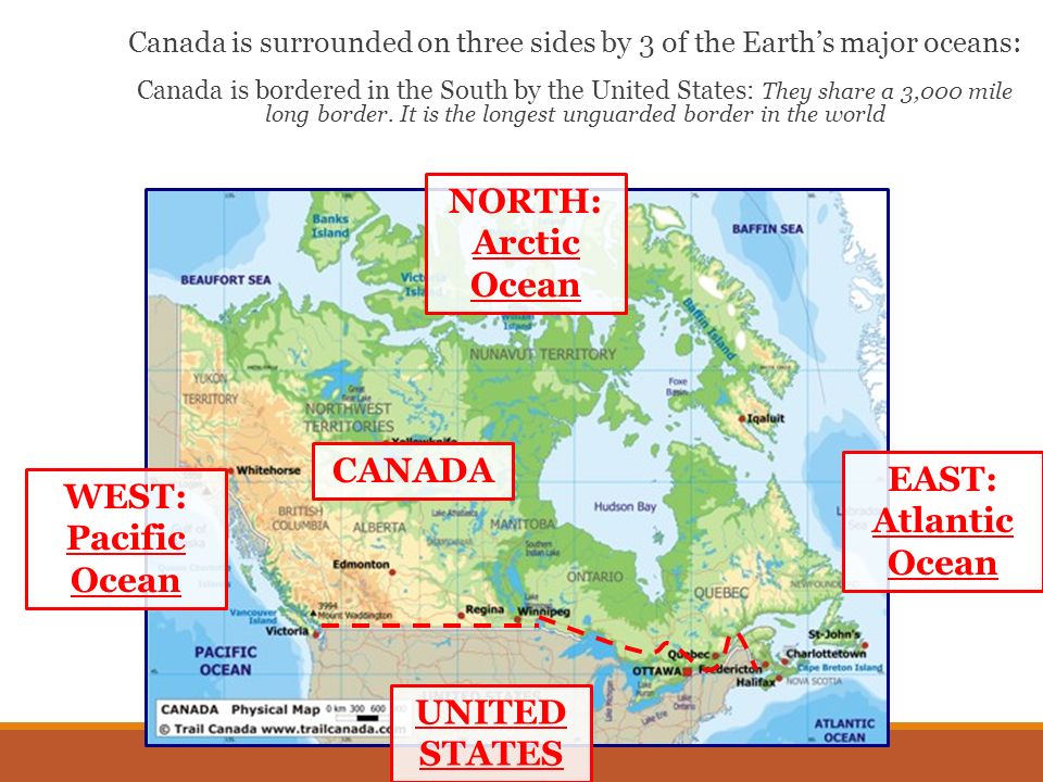 С востока северную америку омывает океан. Моря омывающие Канаду. Моря омывающие Канаду на карте. Канада Атлантический океан. Моря и океаны Канады.