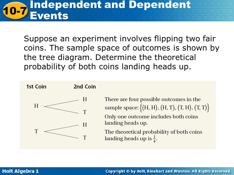 Suppose an experiment involves flipping two fair coins