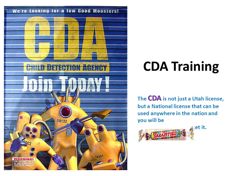 CDA Training The CDA is not just a Utah license, but a National license that can be used anywhere in the nation and you will be.