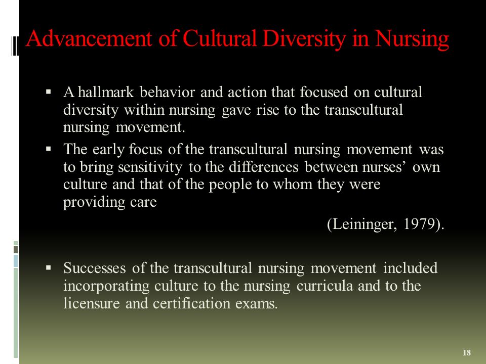 Advancement of Cultural Diversity in Nursing