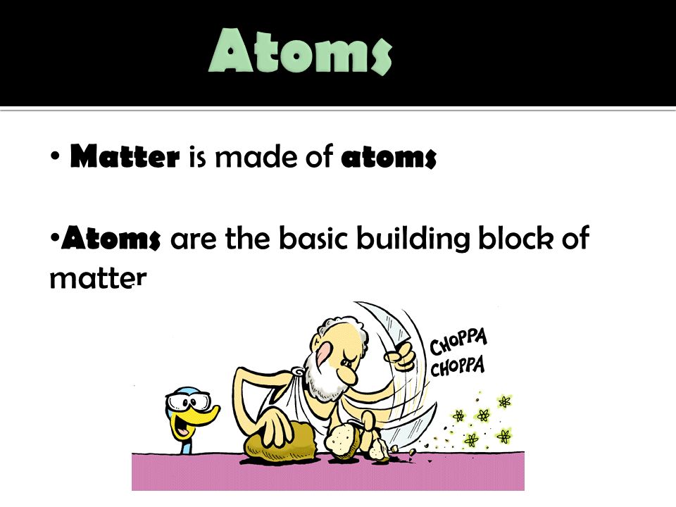 Atoms Matter is made of atoms