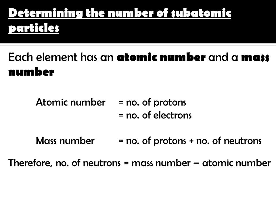 Determining the number of subatomic particles