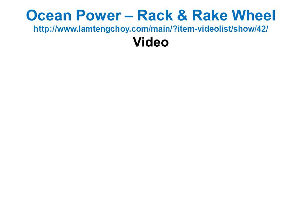 Ocean Power – Rack & Rake Wheel   lamtengchoy. com/main/