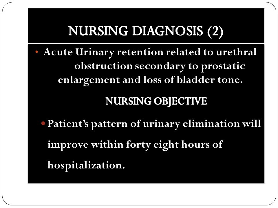 nursing management of prostatitis)