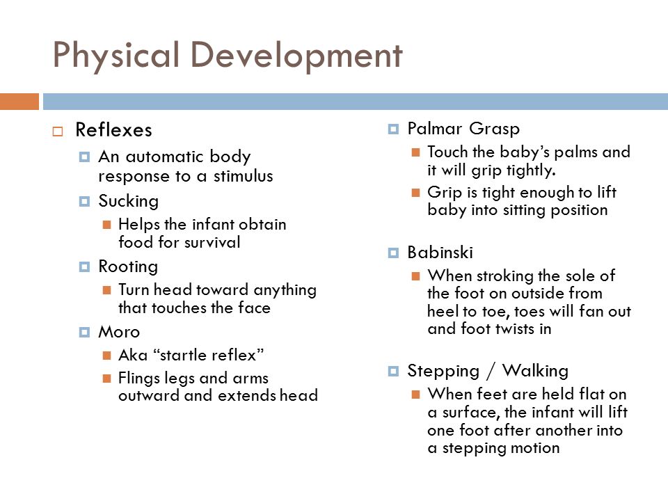 Physical Development Reflexes Palmar Grasp