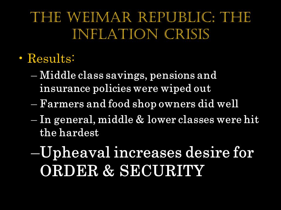 The weimar republic: The Inflation Crisis