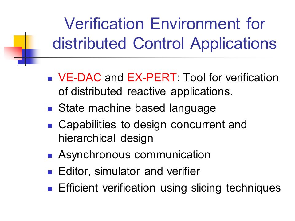 Verification Environment for distributed Control Applications