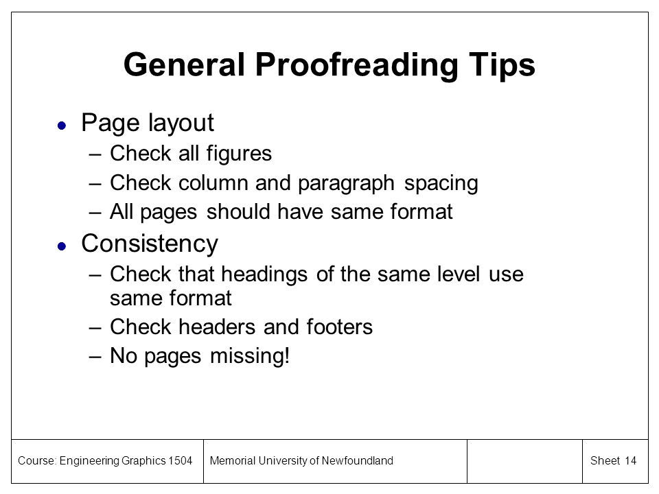 General Proofreading Tips