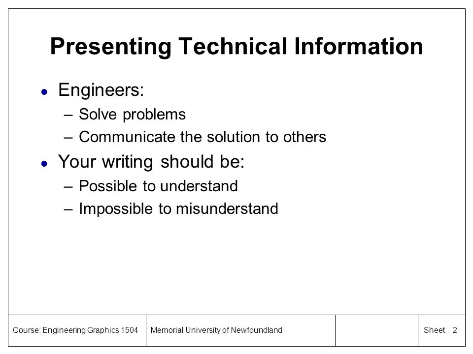Presenting Technical Information