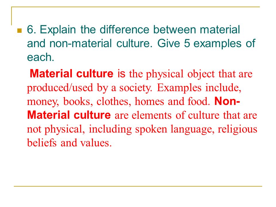 non material culture