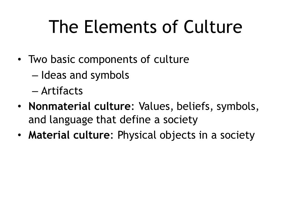 what are two elements of culture