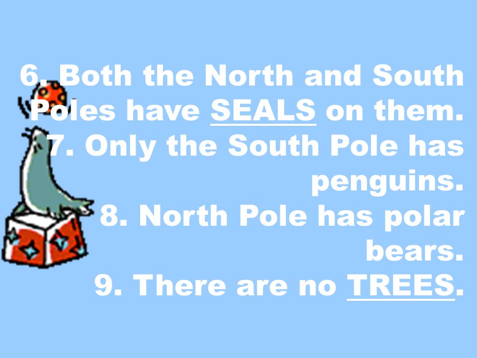 6. Both the North and South Poles have SEALS on them.