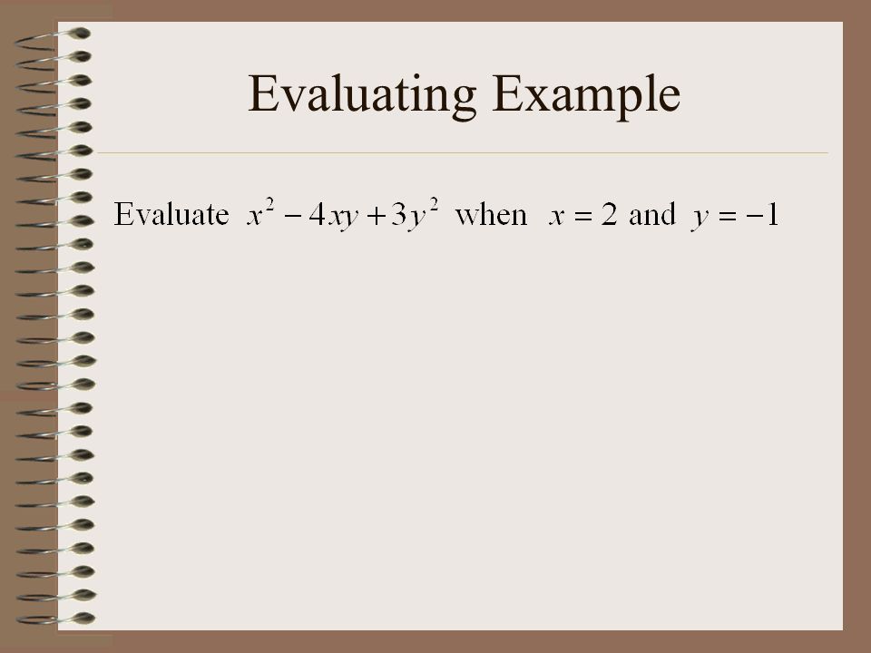Evaluating Example