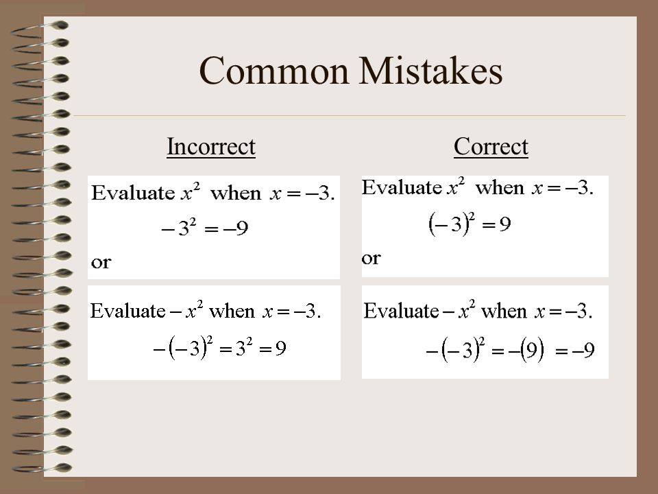 Common Mistakes Incorrect Correct