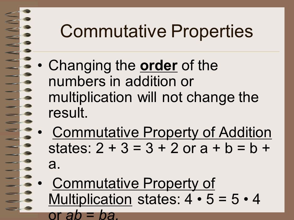 Commutative Properties