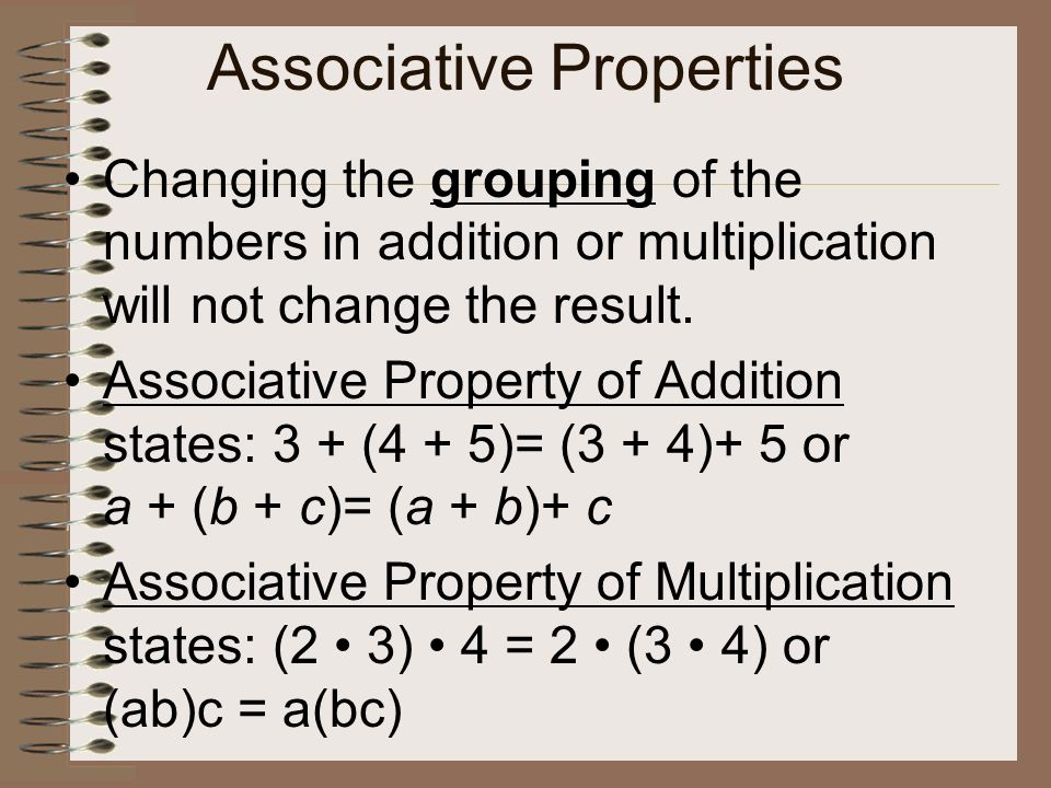 Associative Properties