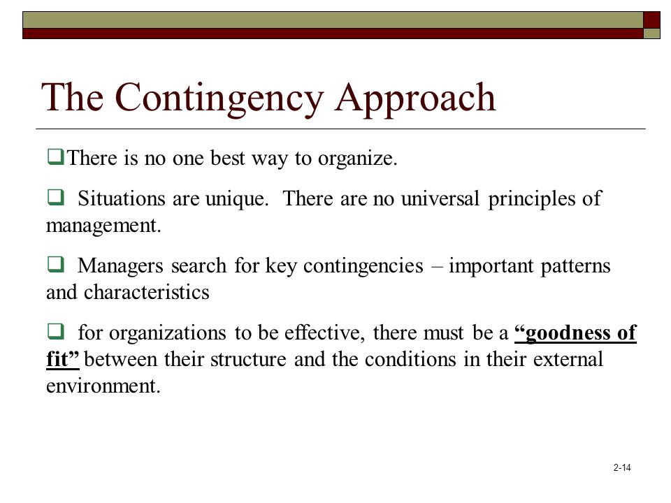 The Contingency Approach