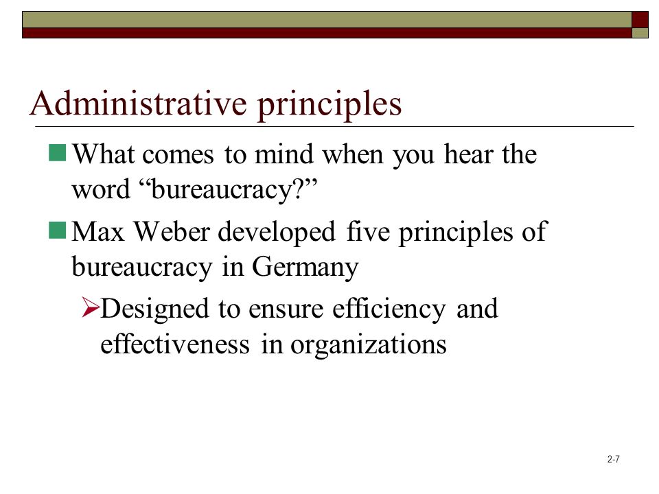 Administrative principles