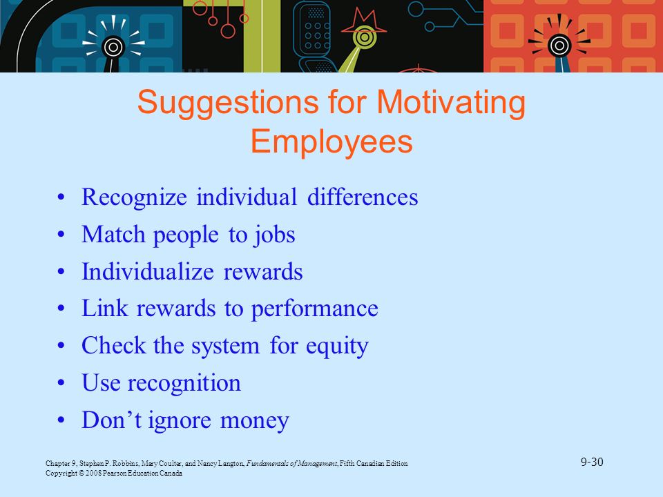 Suggestions for Motivating Employees