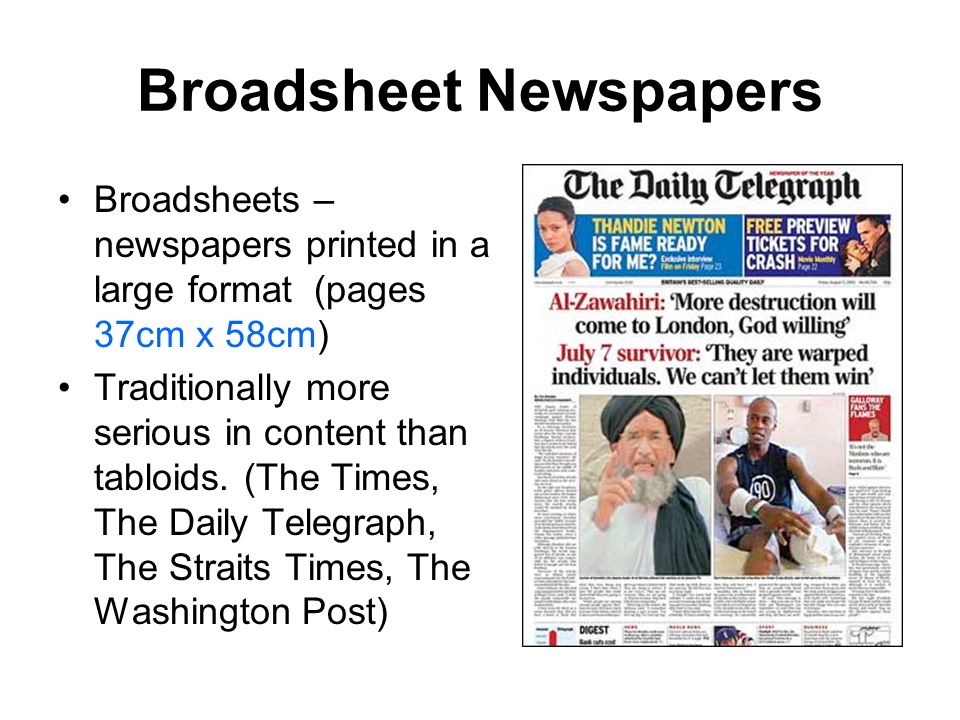 Broadsheet Newspapers - ppt video online download