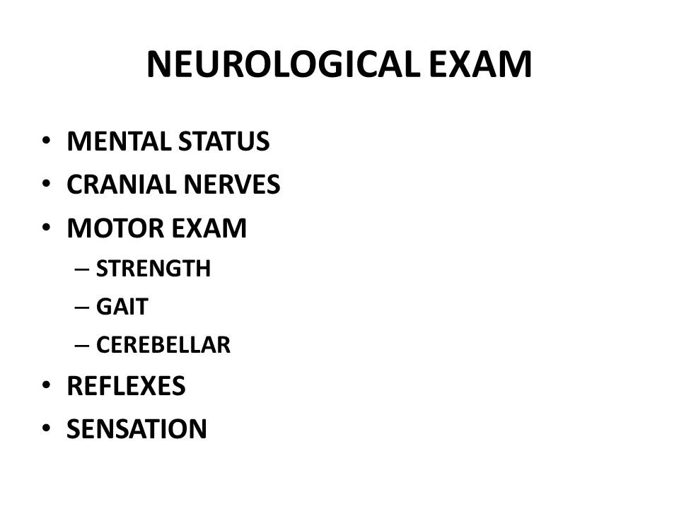 Neurological Examination Chart