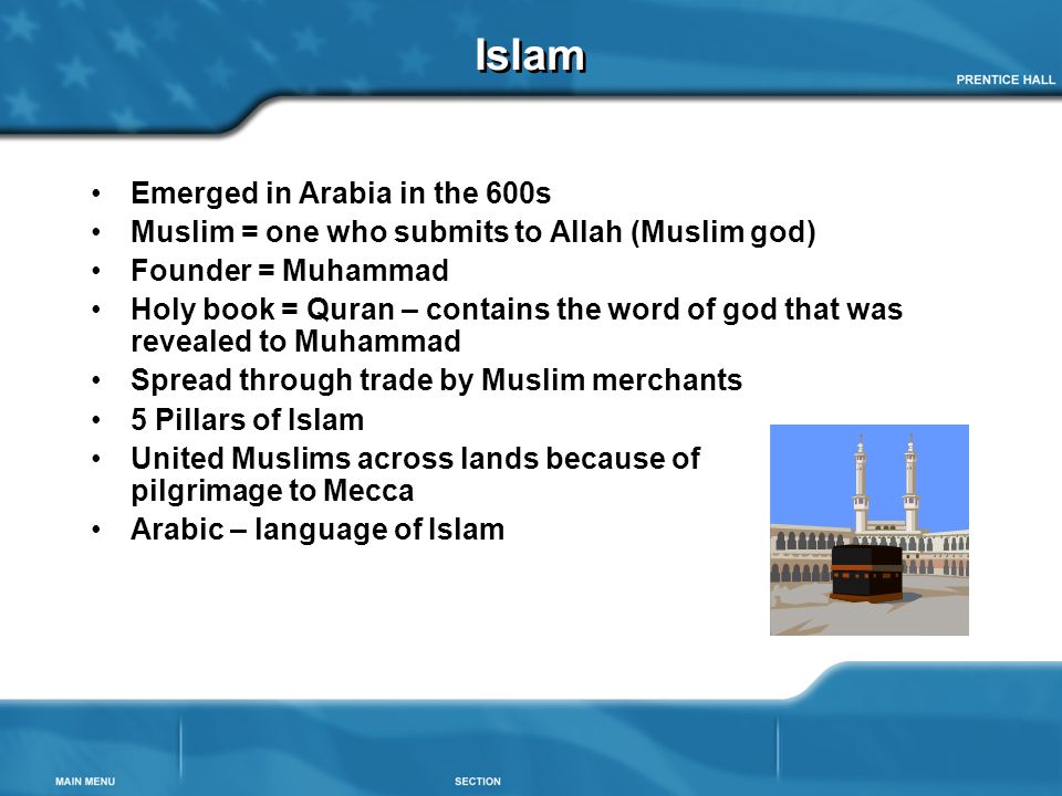 Islam Emerged in Arabia in the 600s