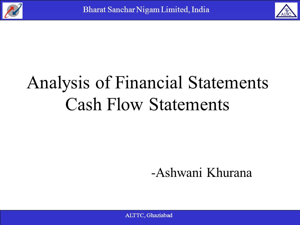 Analysis of Financial Statements Cash Flow Statements
