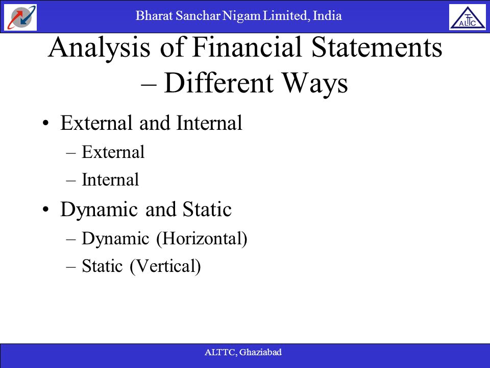 Analysis of Financial Statements – Different Ways