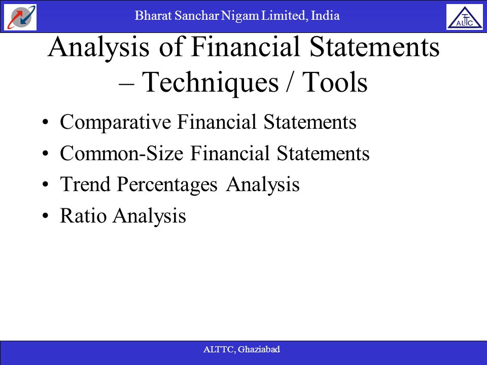 Analysis of Financial Statements – Techniques / Tools