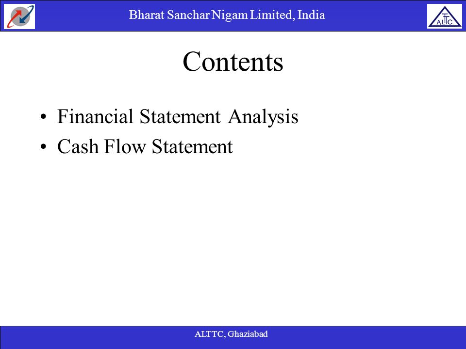 Contents Financial Statement Analysis Cash Flow Statement