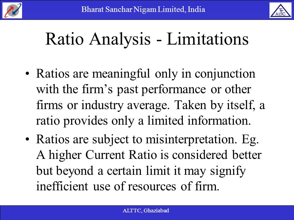 Ratio Analysis - Limitations