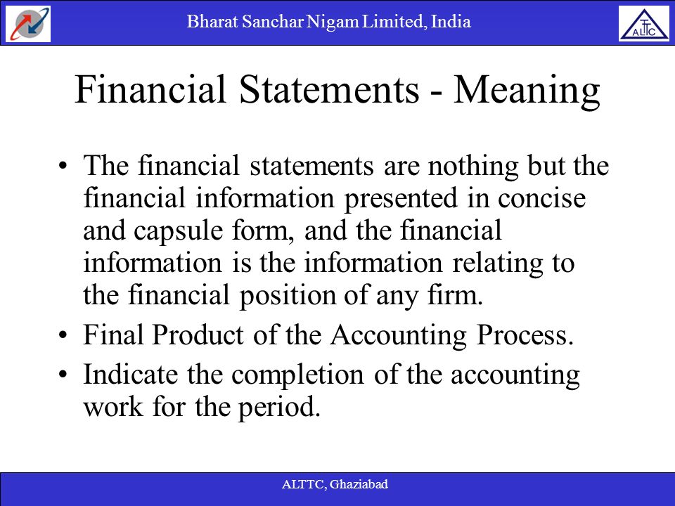 Financial Statements - Meaning