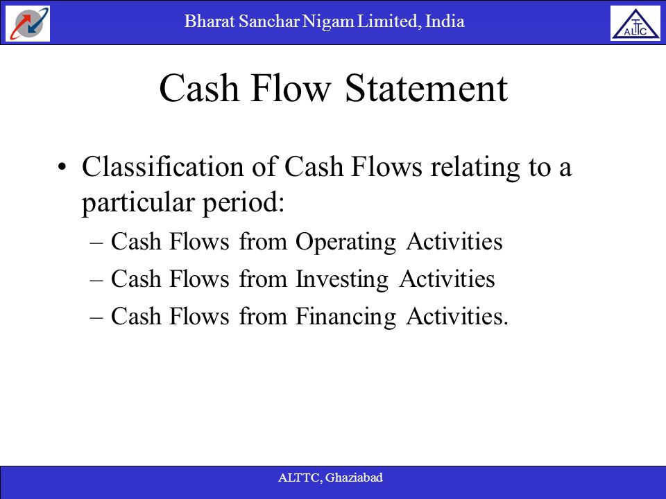 Cash Flow Statement Classification of Cash Flows relating to a particular period: Cash Flows from Operating Activities.