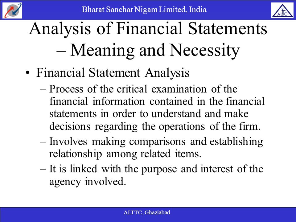 Analysis of Financial Statements – Meaning and Necessity