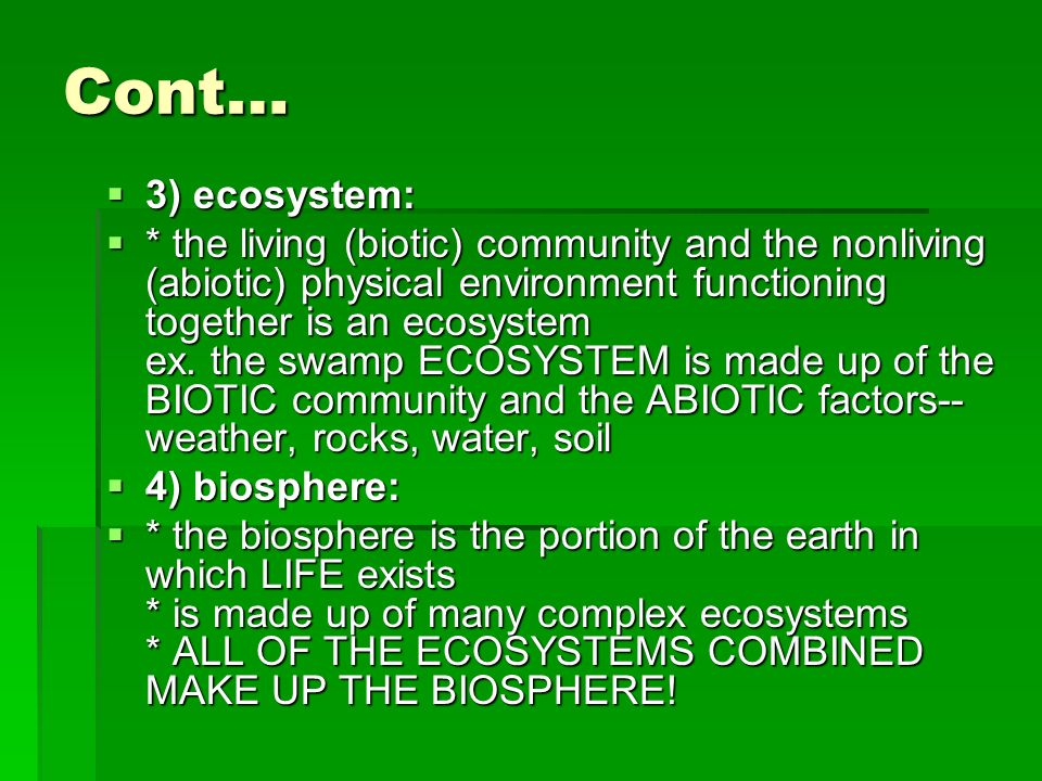 Cont… 3) ecosystem: