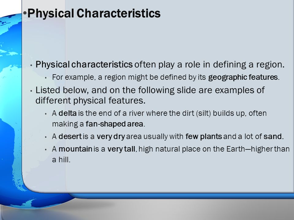 Examples of Physical Characteristics in Humans