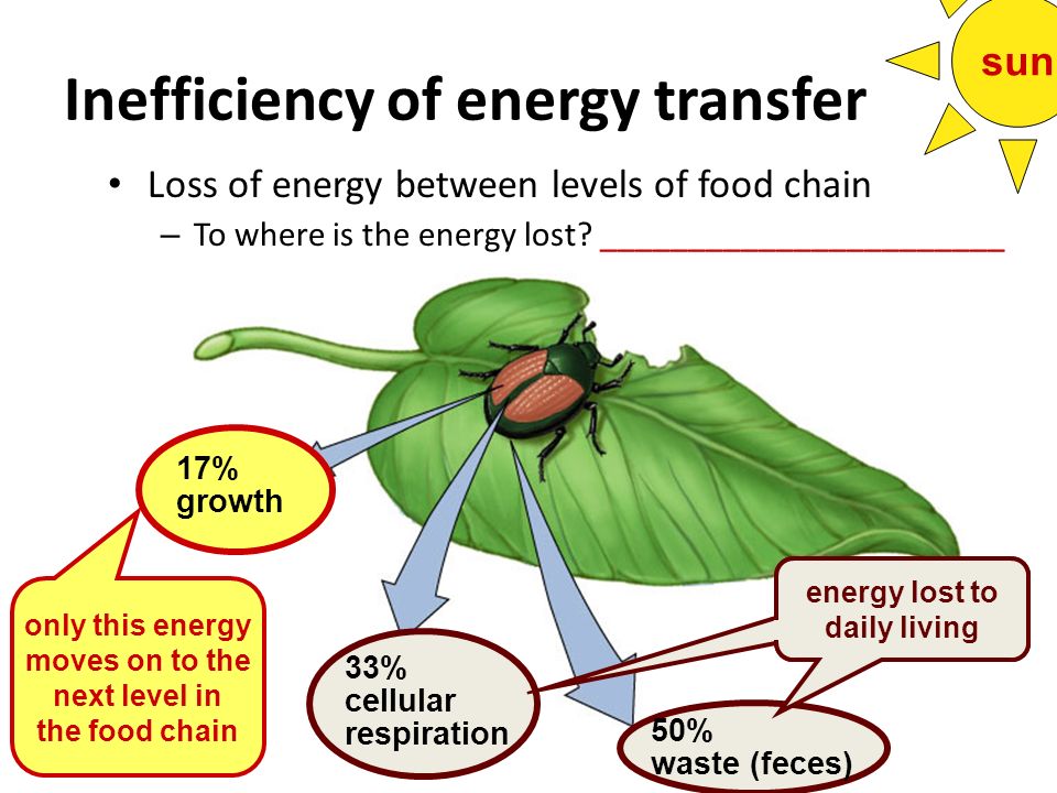 Inefficiency of energy transfer
