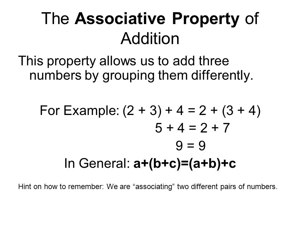 The Associative Property of Addition