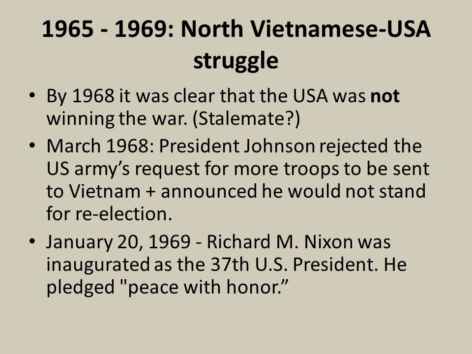: North Vietnamese-USA struggle